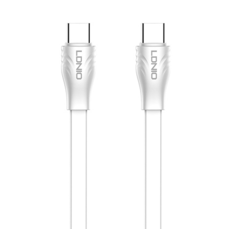 LDNIO LDNIO καλώδιο USB-C σε USB-C LC131C, 65W PD, 1m, λευκό
