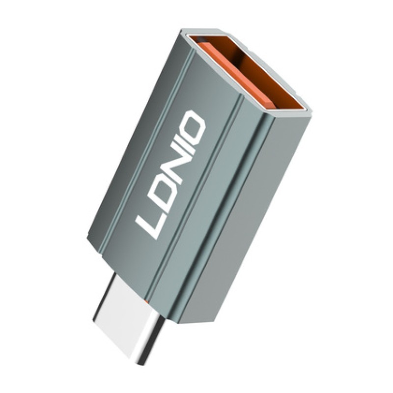 LDNIO LDNIO αντάπτορας USB-C σε USB LC140, αρσενικό σε θηλυκό, γκρι