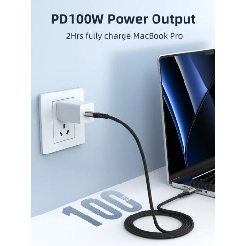 CABLETIME CABLETIME καλώδιο USB-C CT-CM100, 100W PD, 2m, μαύρο