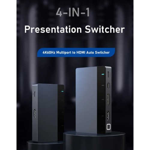 CABLETIME CABLETIME multi-port switch CT-PS41-GB1 σε HDMI, 4 σε 1, 4K/60Hz, γκρι