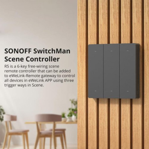 SONOFF SONOFF smart διακόπτης R5W με 6x πλήκτρα, Wi-Fi, λευκός