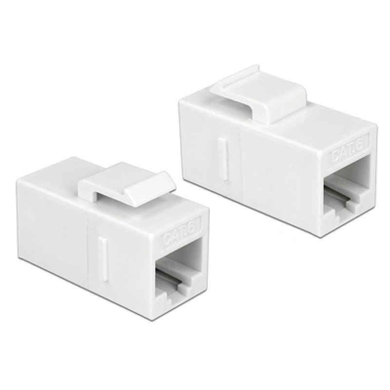 DELOCK DELOCK Keystone module RJ45 86379, θηλυκό σε θηλυκό, Cat 6 UTP, λευκό