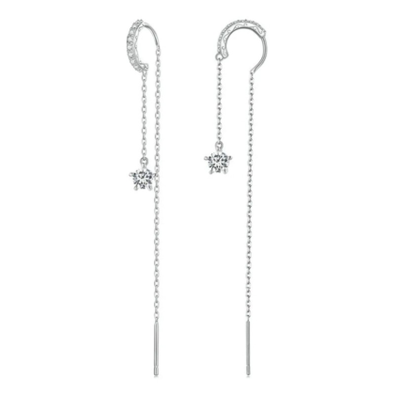 BAMOER BAMOER σκουλαρίκια κρεμαστά BSE830 με κυβική ζιρκόνια, ασήμι 925, ασημί