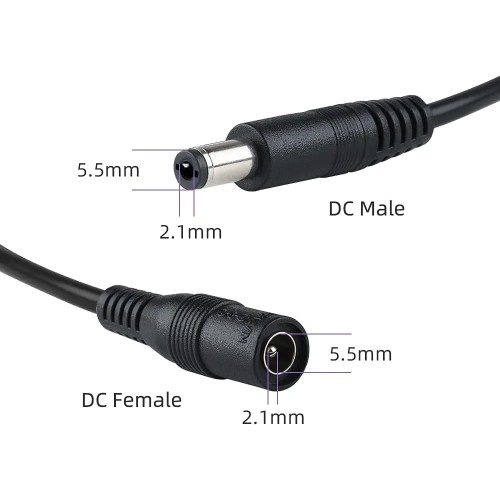 Powertech POWERTECH καλώδιο επέκτασης DC CAB-P030, 5.5 x 2.1mm, 10m, μαύρο