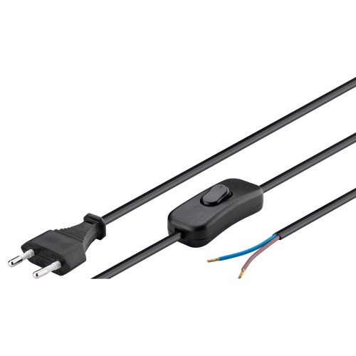 Powertech POWERTECH καλώδιο τροφοδοσίας CAB-P033 με διακόπτη, 0.75mm², 1.5m, μαύρο