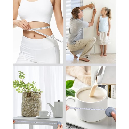 UNBRANDED Μεζούρα μέτρησης σώματος HUH-0135, διπλής όψεως, 2m, μπλε