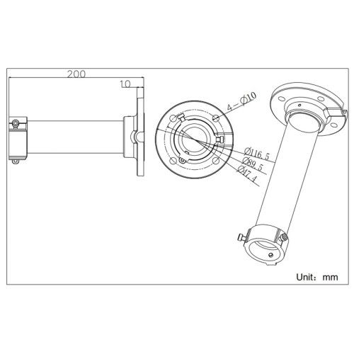 HIKVISION HIWATCH HIKVISION HIWATCH βάση κάμερας DS-1661ZJ, μεταλλική, λευκή