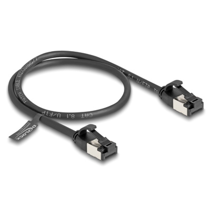 DELOCK DELOCK καλώδιο δικτύου 80182, CAT 8.1 U/FTP, 40Gbps, εύκαμπτο, 0.50m, μαύρο