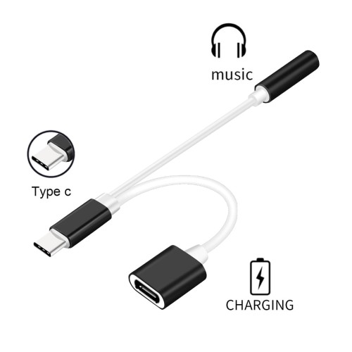 Powertech POWERTECH αντάπτορας USB-C σε USB-C & 3.5mm θηλυκό CAB-UC030, λευκός