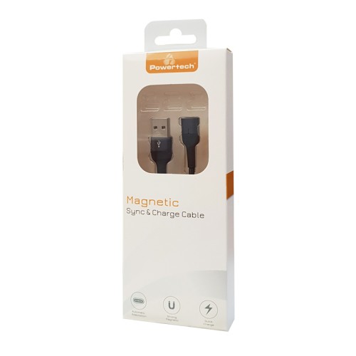 Powertech POWERTECH καλώδιο USB PT-757, μαγνητικό, 480Mbps, 1m, μαύρο