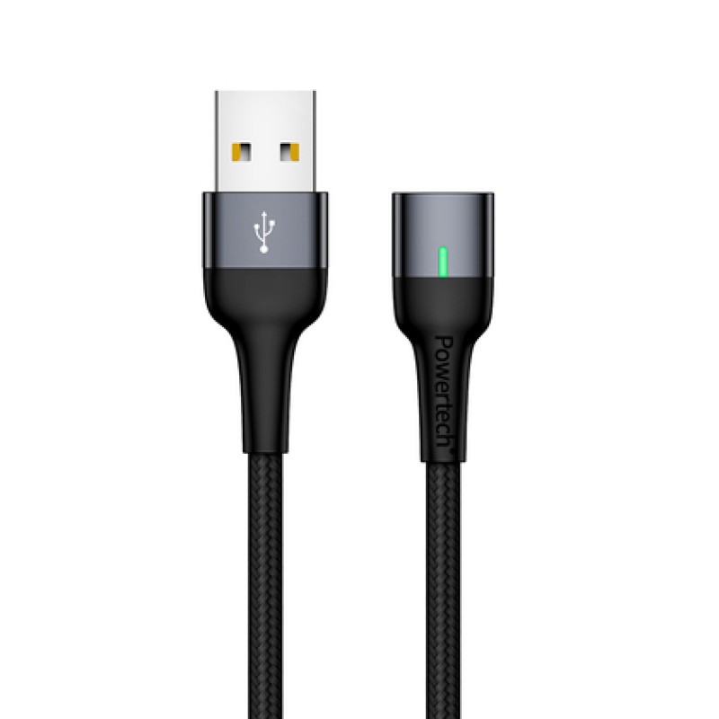 Powertech POWERTECH καλώδιο USB PT-757, μαγνητικό, 480Mbps, 1m, μαύρο
