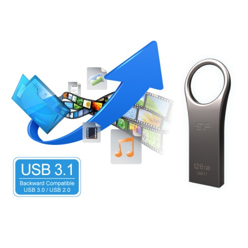SILICON POWER SILICON POWER USB Flash Drive Jewel 80, 32GB, USB 3.2, ασημί