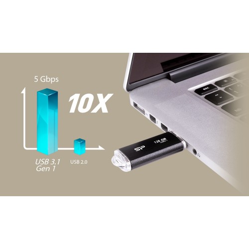 SILICON POWER SILICON POWER USB Flash Drive Blaze B02, 128GB, USB 3.2, μαύρο