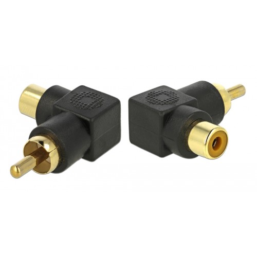 DELOCK DELOCK αντάπτορας 66168 RCA αρσενικό σε RCA θηλυκό, γωνιακός, μαύρος