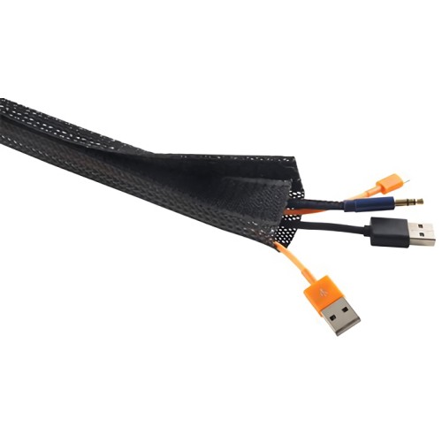Brateck BRATECK πλέγμα καλωδίων τύπου Flex Wrap VS-85, 100x8.5cm, μαύρο