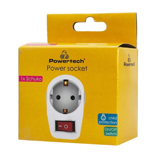 Powertech POWERTECH αντάπτορας ρεύματος PT-811, 1x schuko, 16A, λευκός
