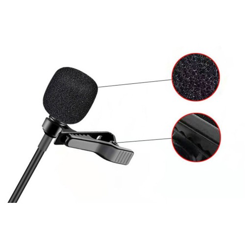 Powertech POWERTECH μικρόφωνο CAB-UC048 με ενσωματωμένο clip-on, USB-C, 1.5m μαύρο