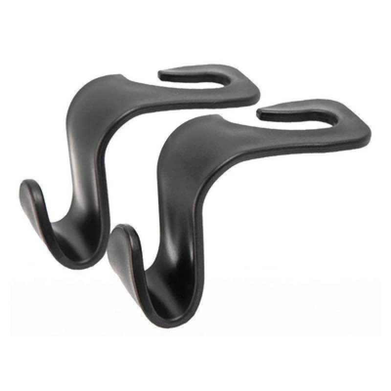 UNBRANDED Κρεμάστρα αυτοκινήτου CAR-0007 για το προσκέφαλο, μαύρη, 2τμχ