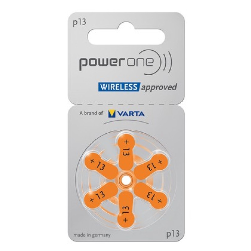 POWER ONE POWER ONE μπαταρίες ακουστικών βαρηκοΐας P13, mercury free, 1.45V, 6τμχ