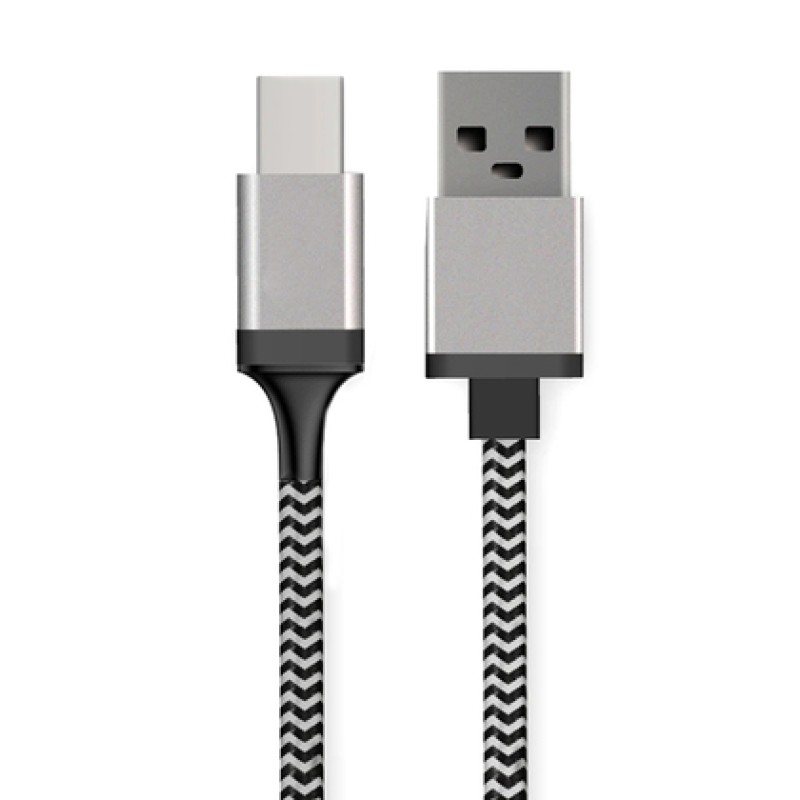 Powertech POWERTECH καλώδιο USB σε USB-C CAB-U130, 8mm tip, 25W, 1.5m, μαύρο-γκρι