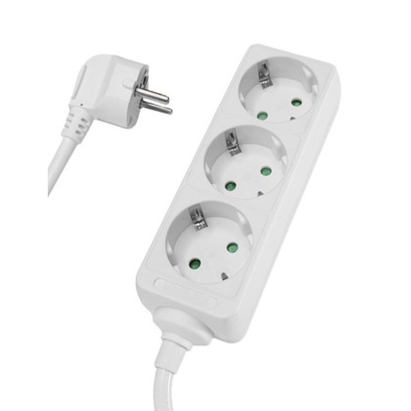 Powertech POWERTECH πολύπριζο PT-868, 3x schuko, 16A, 1.5m, λευκό