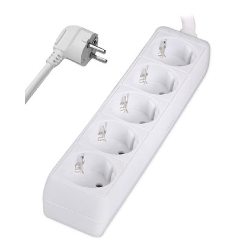 Powertech POWERTECH πολύπριζο PT-871, 5x schuko, 16A, 3m, λευκό