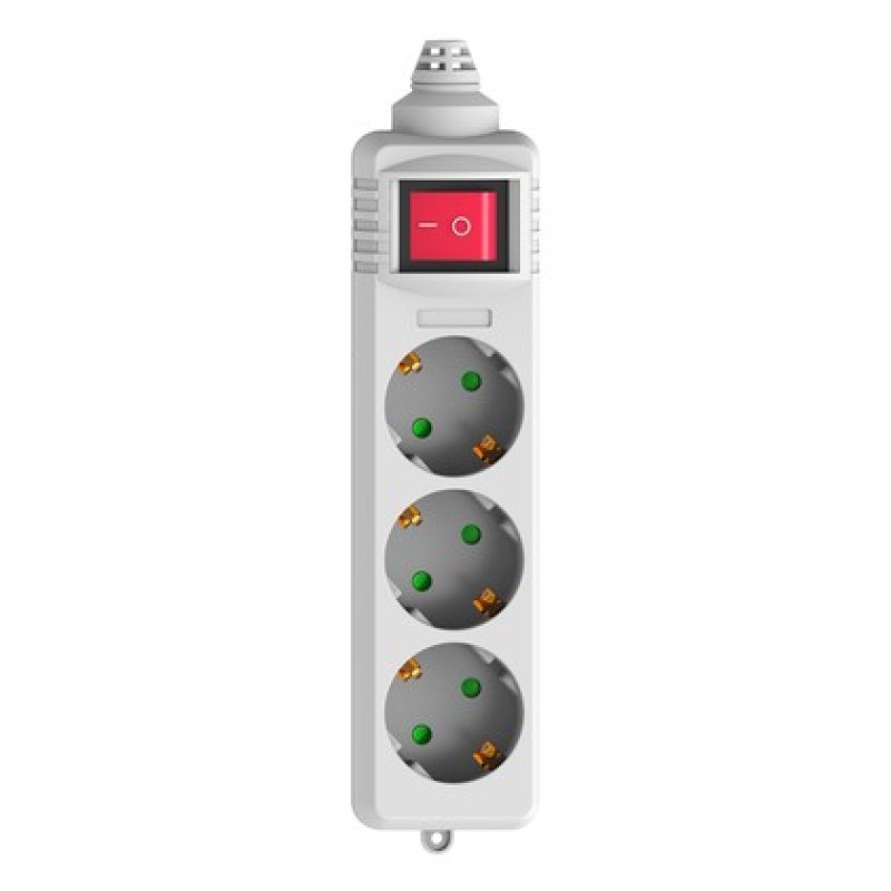 Powertech POWERTECH πολύπριζο PT-885, 3x schuko, 16A, χωρίς καλώδιο, λευκό