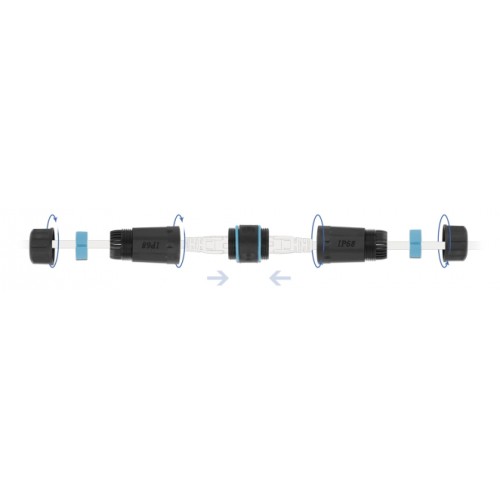 DELOCK DELOCK αδιάβροχος αμφίδρομος σύνδεσμος RJ45 Cat.6A 86693, μπλε