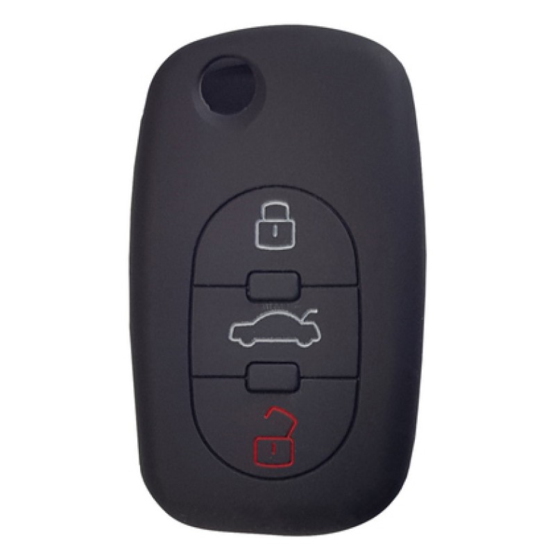 UNBRANDED Θήκη κλειδιού για αυτοκίνητα Audi 1009-03, εύκαμπτη, μαύρη