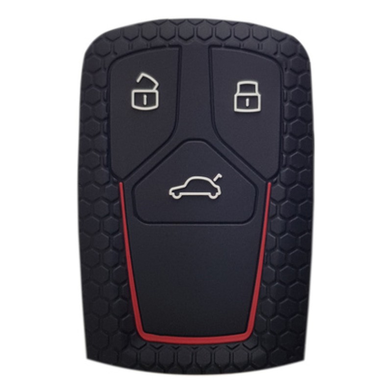 UNBRANDED Θήκη κλειδιού για αυτοκίνητα Audi 2008-02, εύκαμπτη, μαύρη