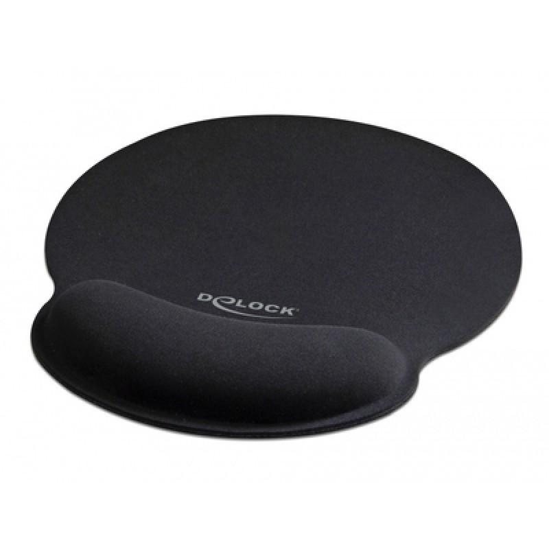 DELOCK DELOCK Mousepad 12559 με στήριγμα καρπού, 252 x 227mm, μαύρο