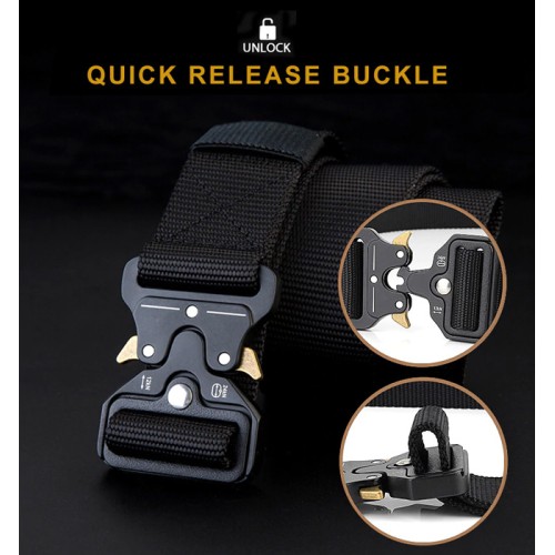 UNBRANDED Ζώνη στρατιωτικού τύπου TMV-0044, ρυθμιζόμενη, 3.8 x 120cm, χακί