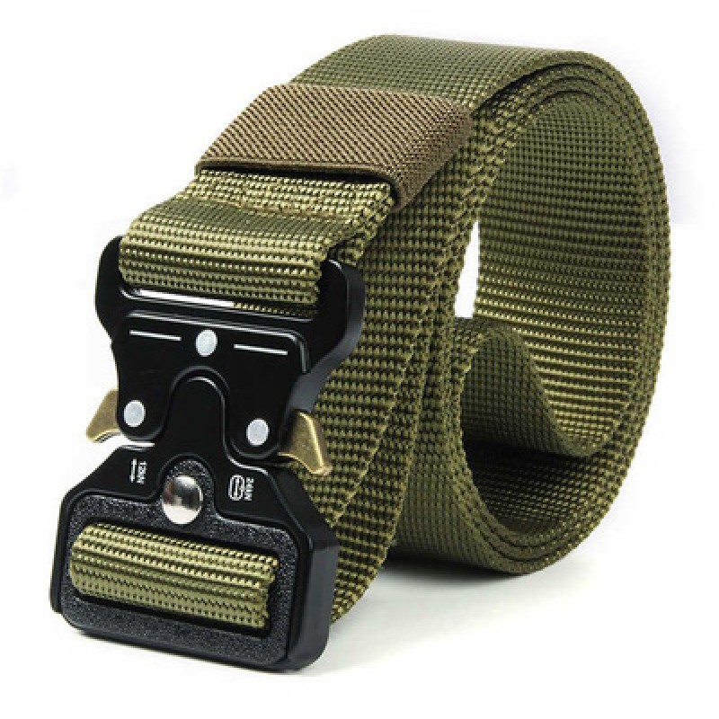 UNBRANDED Ζώνη στρατιωτικού τύπου TMV-0044, ρυθμιζόμενη, 3.8 x 120cm, χακί