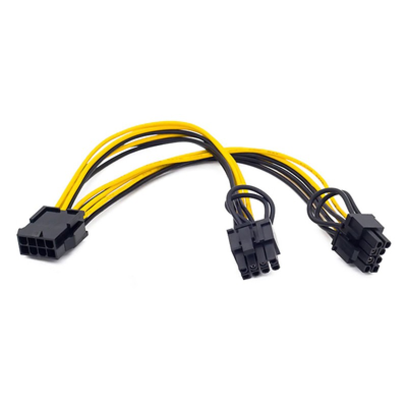 Powertech POWERTECH καλώδιο EPS 12V 8pin (F) σε 2x PCIe 8pin (6+2) CAB-W035, 20cm