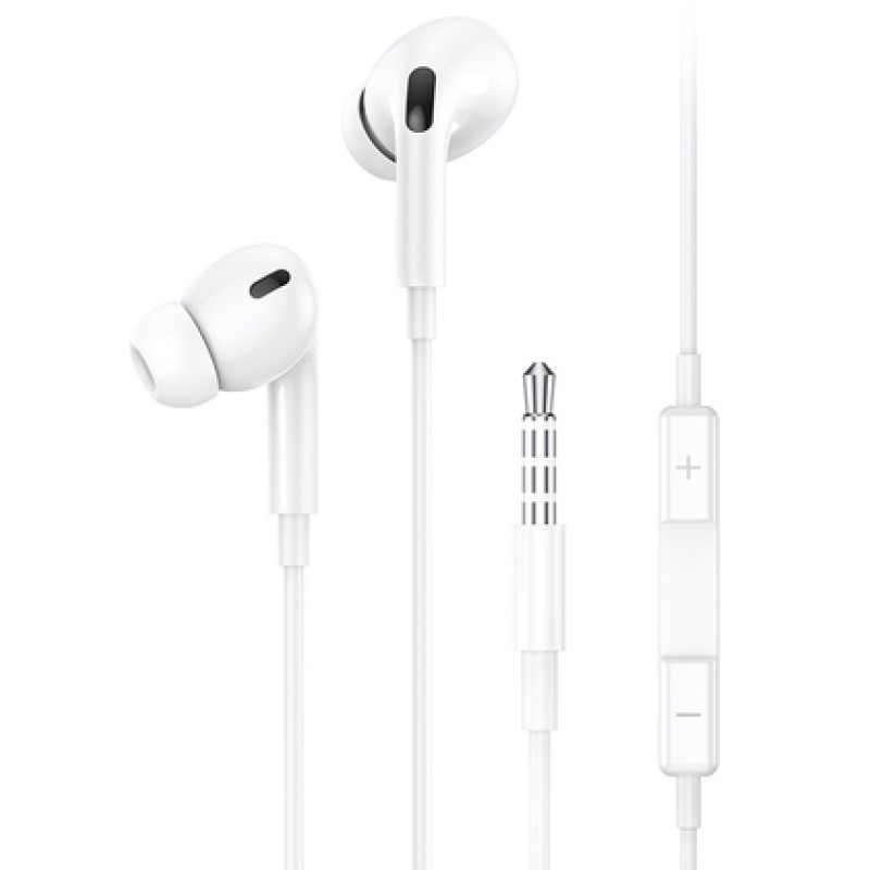 USAMS USAMS earphones με μικρόφωνο EP-41, 3.5mm σύνδεση, Φ10mm, 1.2m, λευκά