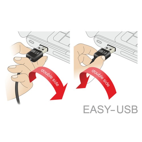 Powertech POWERTECH καλώδιο USB σε USB Micro CAB-U132, 90°, Easy USB, 0.5m, μαύρο