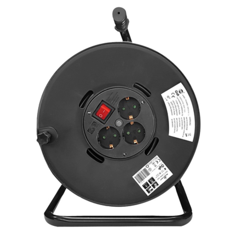 Powertech POWERTECH μπαλαντέζα με βάση PT-917, 3x schuko, 16A, 50m, μαύρη