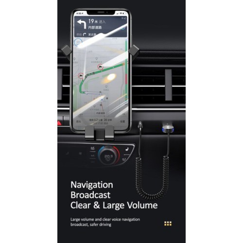 USAMS USAMS Bluetooth car audio receiver US-SJ464, μεταλλικό, γκρι