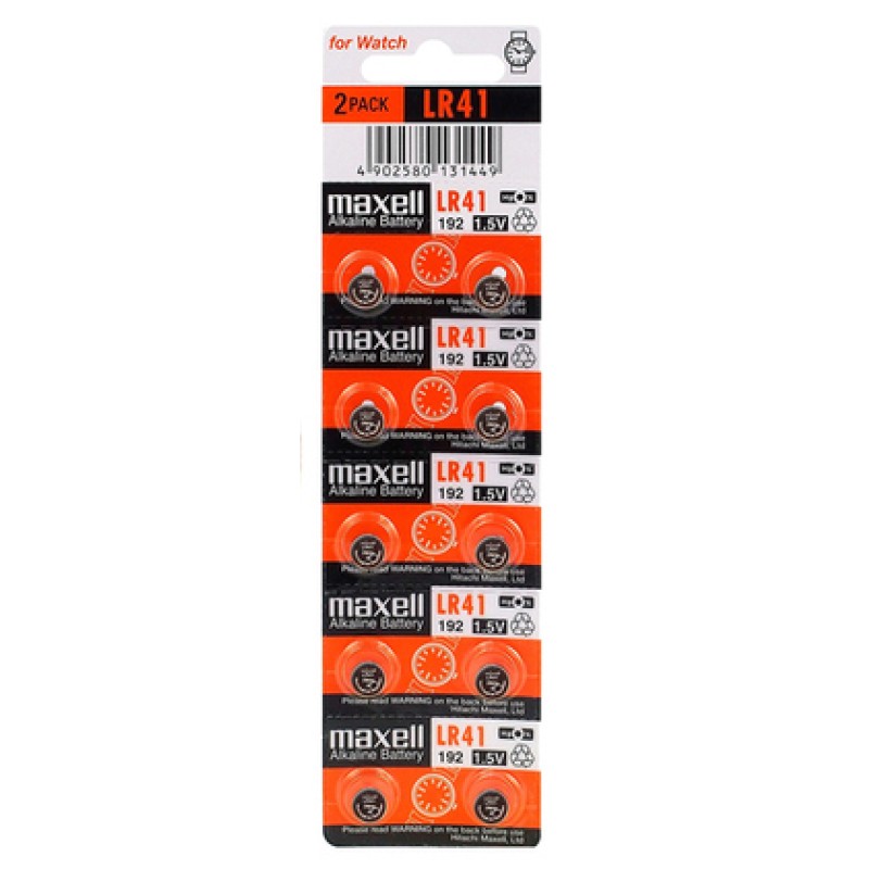 Maxell MAXELL αλκαλικές μπαταρίες LR41, 1.5V, 10τμχ