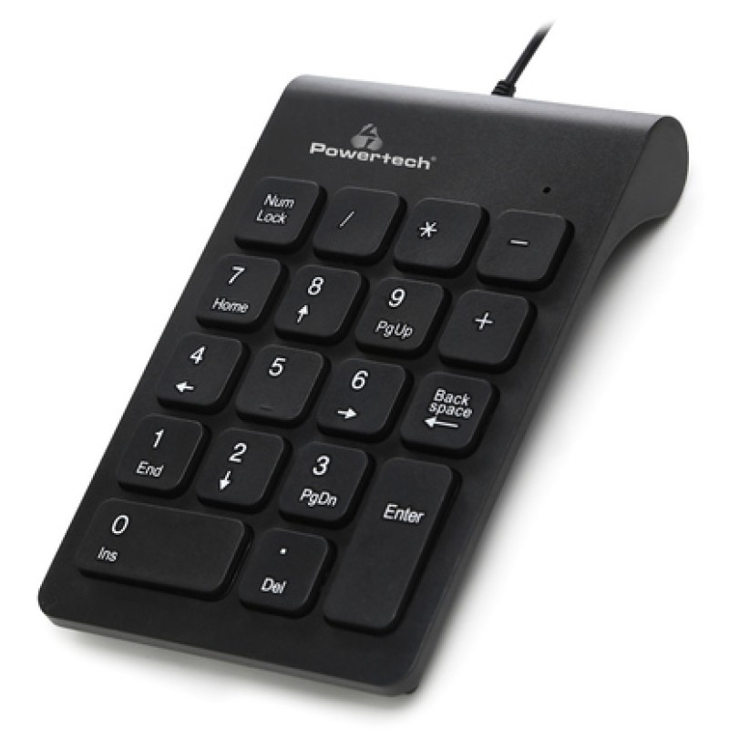 Powertech POWERTECH ενσύρματο αριθμητικό πληκτρολόγιο PT-938, USB, μαύρο