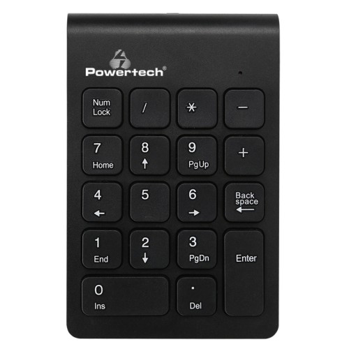 Powertech POWERTECH ασύρματο αριθμητικό πληκτρολόγιο PT-939, 2.4GHz, μαύρο
