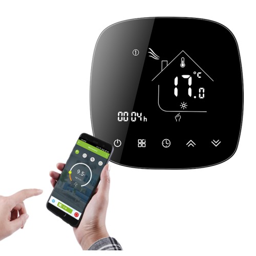 UNBRANDED Smart θερμοστάτης αερίου BHT-001-GCLW, WiFi, χωνευτός, μαύρος