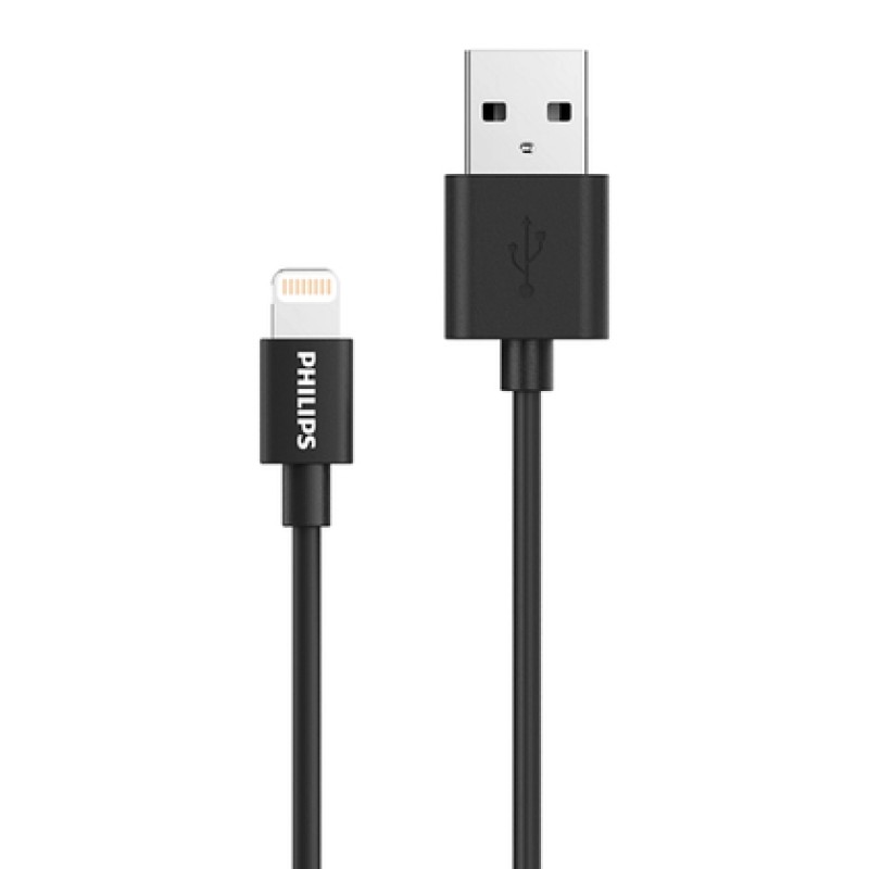 Philips PHILIPS καλώδιο USB σε Lightning  DLC3104V-00, 2.4Α, 1.2m, μαύρο