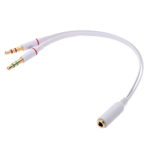 Powertech POWERTECH καλώδιο 2x 3.5mm σε 3.5mm θηλυκό CAB-J048, 0.2m, λευκό