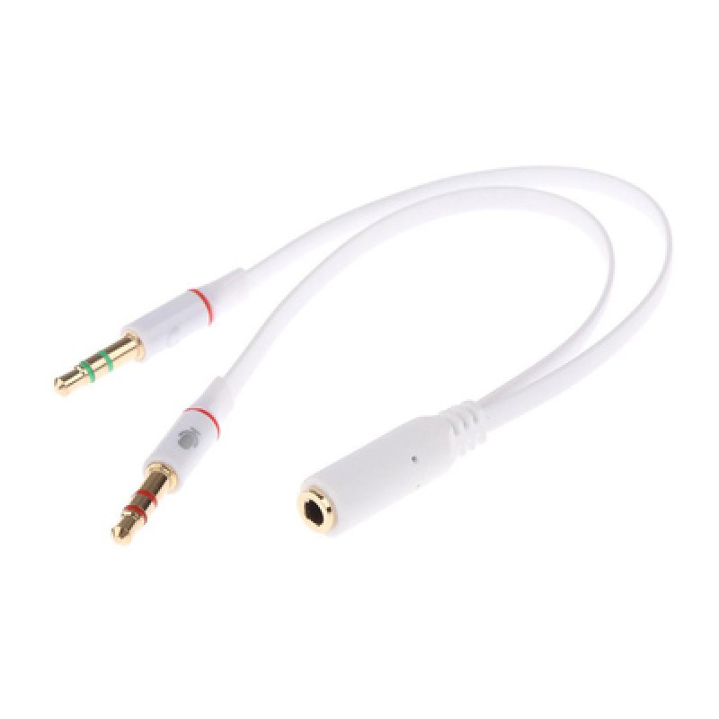 Powertech POWERTECH καλώδιο 2x 3.5mm σε 3.5mm θηλυκό CAB-J048, 0.2m, λευκό