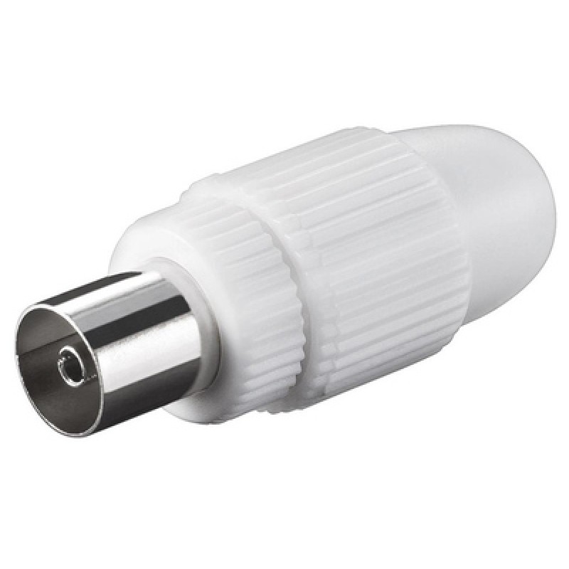 Powertech POWERTECH βύσμα κεραίας PAL CAB-V031, θηλυκό, 15.88mm, λευκό, 5τμχ
