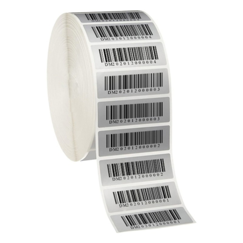 UNBRANDED Αυτοκόλλητο με σειριακό αριθμό 6X1SN, VOID, πλαστικό, τυπωμένο, ασημί, 2x 500τμχ αυτοκόλλητα