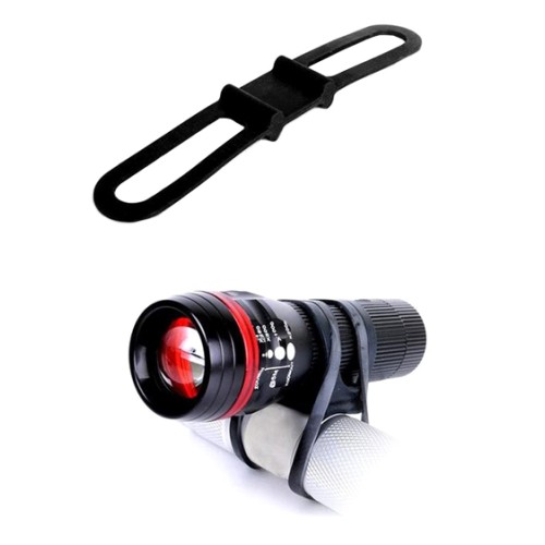 Powertech POWERTECH ελαστικό κλιπ συγκράτησης φακού ποδηλάτου BIKE-0019, μαύρο