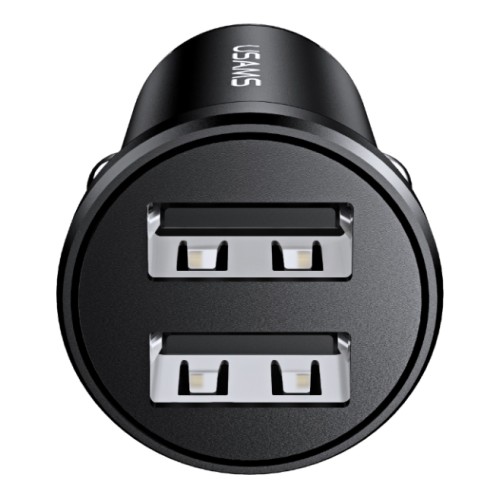 USAMS USAMS φορτιστής αυτοκινήτου C20, 2x USB, 2.4A, μαύρος