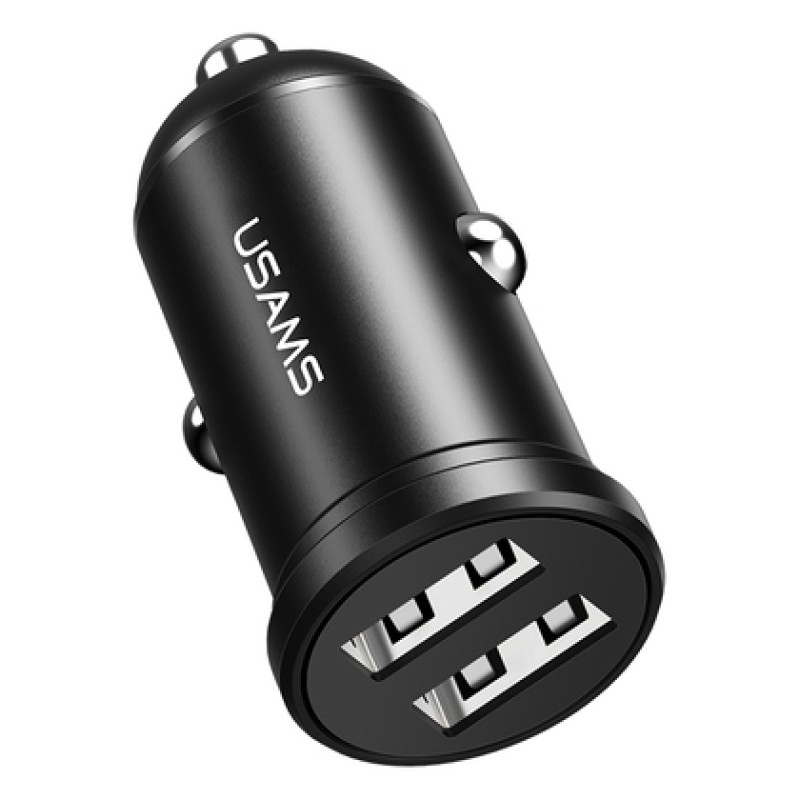 USAMS USAMS φορτιστής αυτοκινήτου C20, 2x USB, 2.4A, μαύρος
